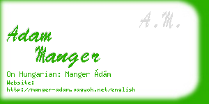 adam manger business card