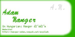 adam manger business card